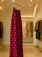French-Style Polka Dot Mermaid Skirt for Women, High-Waist Hip-Covering 9-Inch Hem Skirt, Spring/Summer Commuter Flowy Long Skirt - Red