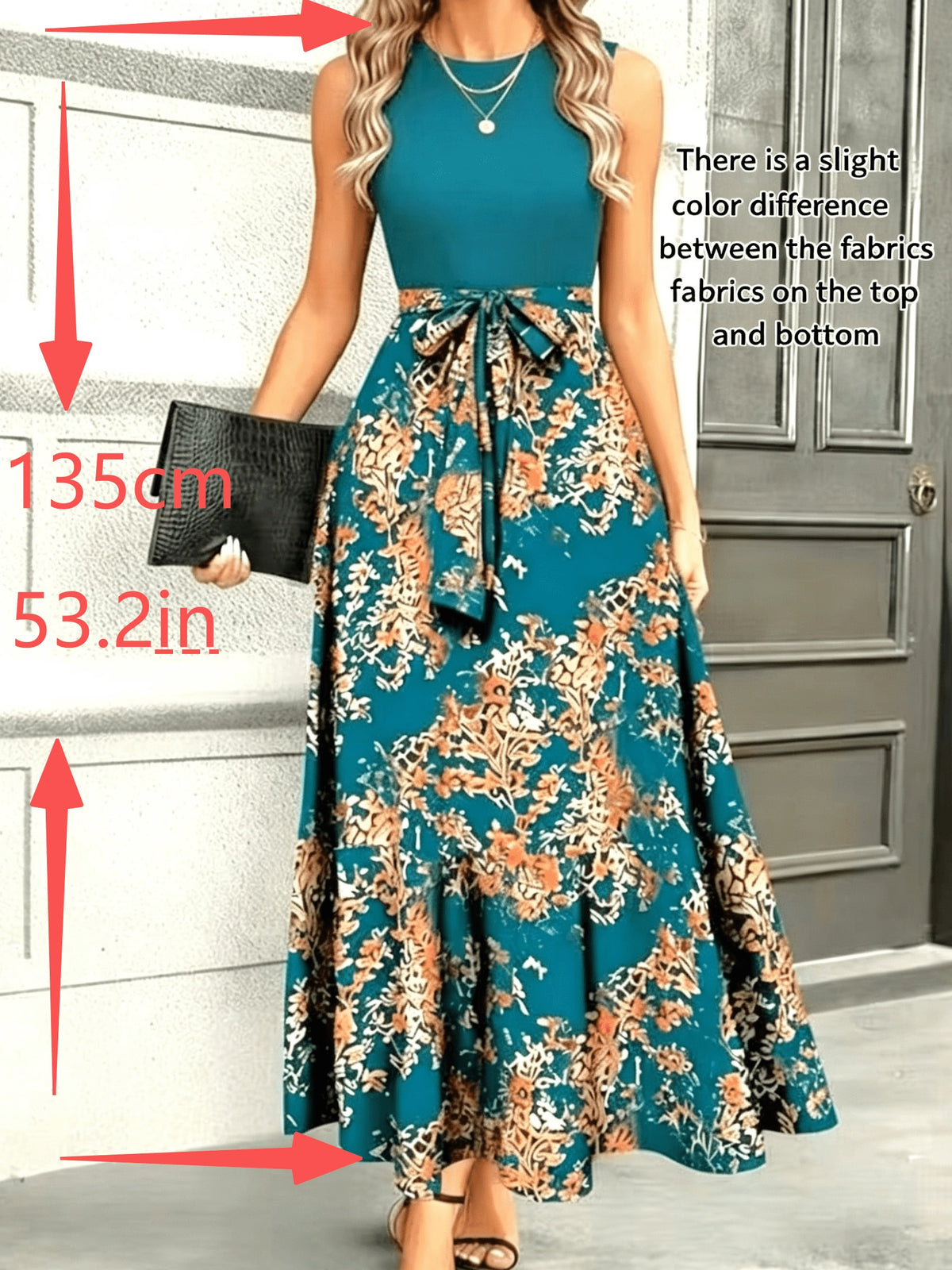 Women's Stretchy Top with Stitching Detail Dress, Elegant and Graceful Style, Suitable for Dates, Commuting, and Light Social Occasions - Dark Green