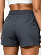 Women'S Summer New Lightning Print Yoga Shorts, Quick-Drying Breathable Fabric, Hot Pants Style, Casual Athletic Style, Elastic Waistband Design, with Waist Drawstring And Zipper Pocket, Women'S Casual Athletic Shorts, Suitable for All Seasons - Grey