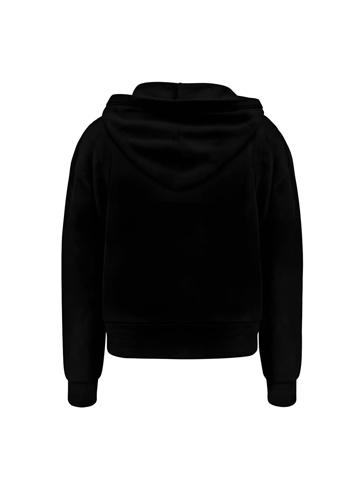 Men'S Casual Easy Solid Color Drop Shoulder Loose Zip-Up Hooded Sweatshirt, Versatile for Spring/Autumn - Black
