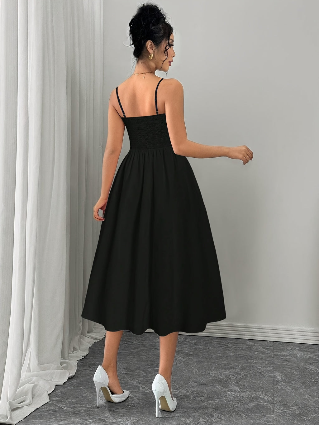 Black Backless Dress - Black