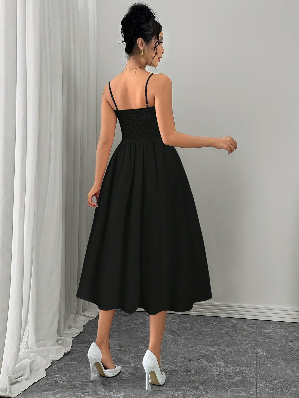 Black Backless Dress - Black