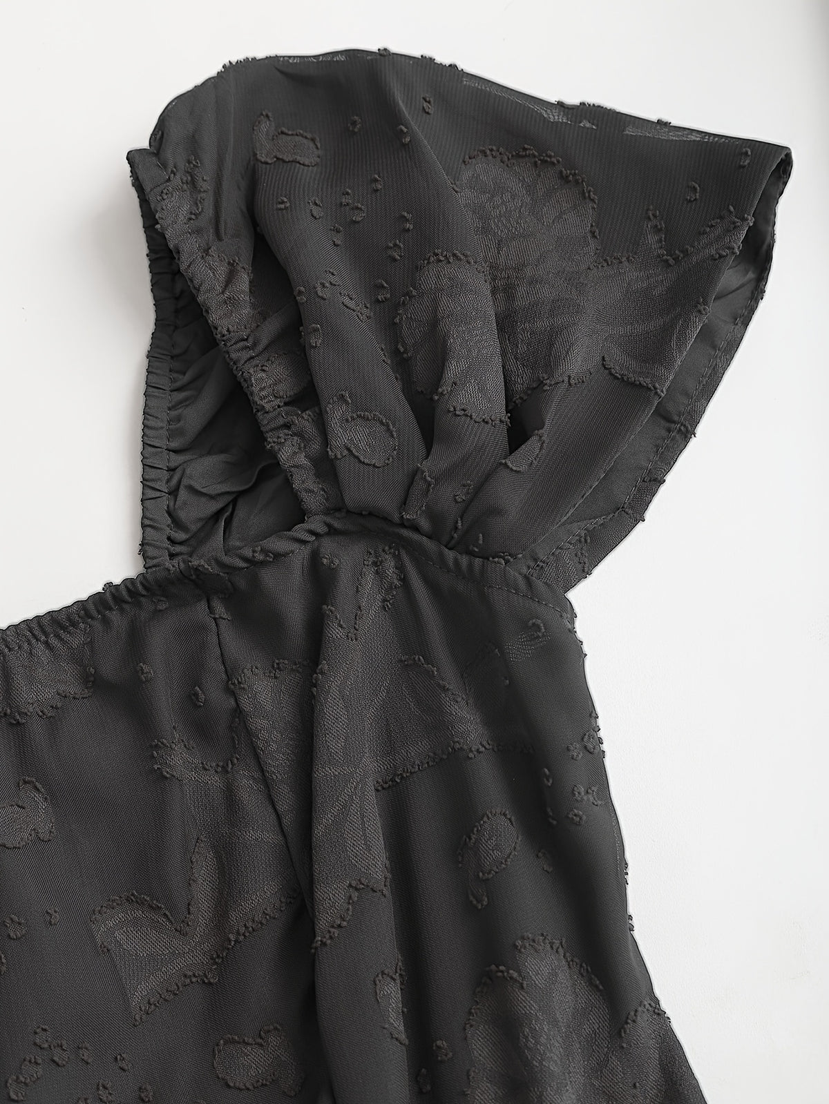 Off-shoulder Printed Flared Dress, Floral Off-shoulder Short Dress, Off-shoulder Slim-fit Printed Dress, Evening Wear, Bridesmaid Dress, Holiday Party, Fashionable and Elegant, Dignified and Graceful - Black