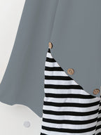 Women's Elegant Leaf & Floral Print Hooded Sweatshirt - Soft Polyester Long Sleeve Pullover with Drawstring Hood, Machine Washable Casual Top for Spring/Fall, Sweater Hoodie, Spring Fall Apparel, Comfortable Fashion - Grey