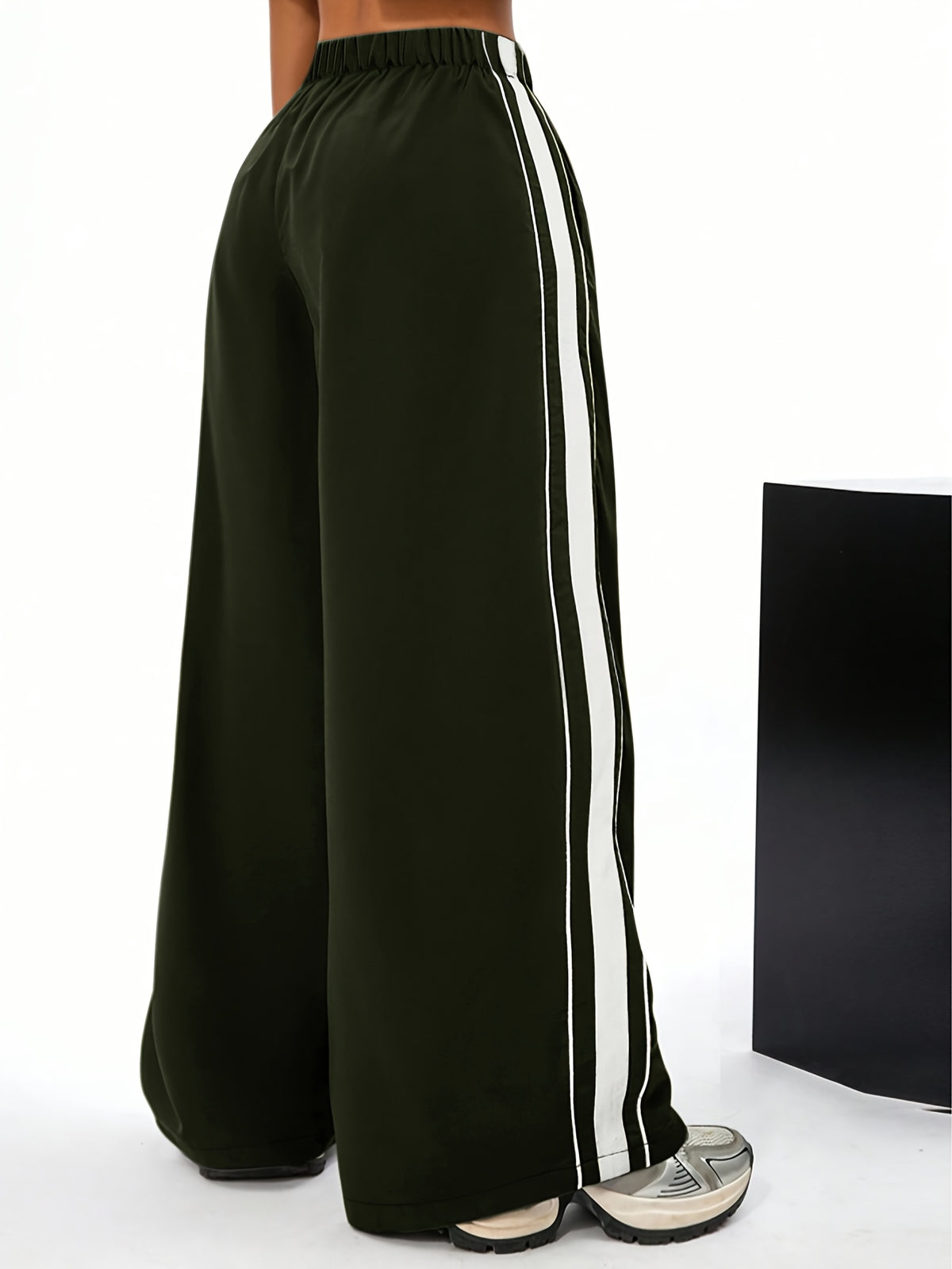 9362# Elegant Versatile Solid Color Casual Women'S Workwear Pants - Olive Green