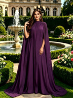 Elegant And Exquisite Evening Dress, Full Skirt Women'S Long Dress, Party Dress, New Women'S Dress, Hosting Performance Dress, Bridesmaid Dress, Casual Dress, Prom Dress, Summer Dress, Graduation Dress, Women'S Sexy Performance Dress - Deep Purple