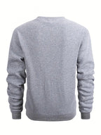 Vintage Style, Men'S Round Neck Sweatshirt, Los Angeles Text Print Design, Soft Fleece Lined Fabric, Casual Daily Wear Or Travel Outfit, Birthday Gift for Him Or Boyfriend - Light Grey
