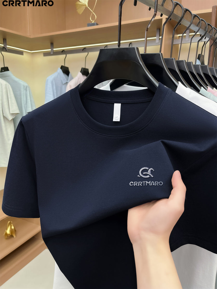 Kartmar CRRTMARO Summer New Round Neck Quick-Dry Short Sleeve T-Shirt Men'S Youth Loose Casual Short Sleeve Top Men'S Clothing SP - Navy Color