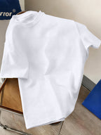 Men's New Pure Cotton Crew Neck Short Sleeve T-Shirt with Summer Vibe Palm Tree Sunset Print, Suitable for Vacation, Leisure, Comfortable, Soft, Breathable, Summer Essential - White