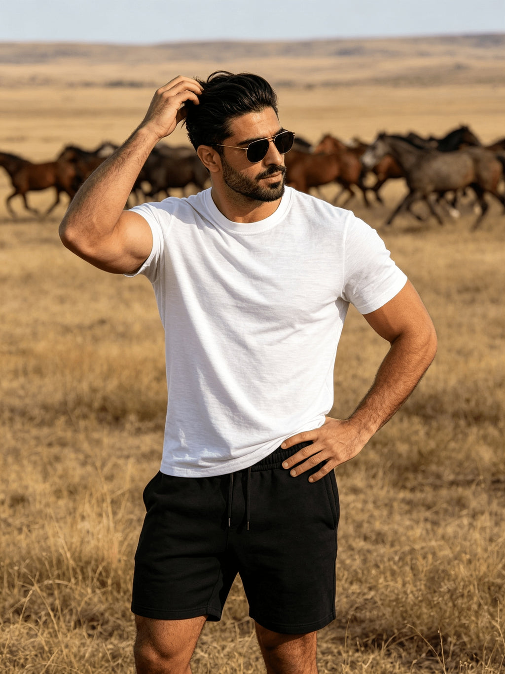 Fashion Athletic Men'S T-Shirt, Spring Summer New Style, Casual Versatile, Comfortable Breathable Lightweight, Trendy Slim Fit, Soft Skin-Friendly Fabric, Individual Premium - White