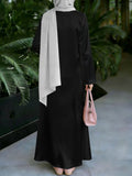 New Middle Eastern Style Muslim Elegant Robe, Featuring Middle Eastern Ethnic Print And Long Dress Design, Suitable for Eid Al-Fitr And Eid Al-Adha, This Loose, Comfortable, And Breathable Long Sleeve Dress Is Perfect for Commuting And Vacation - Mixed colors