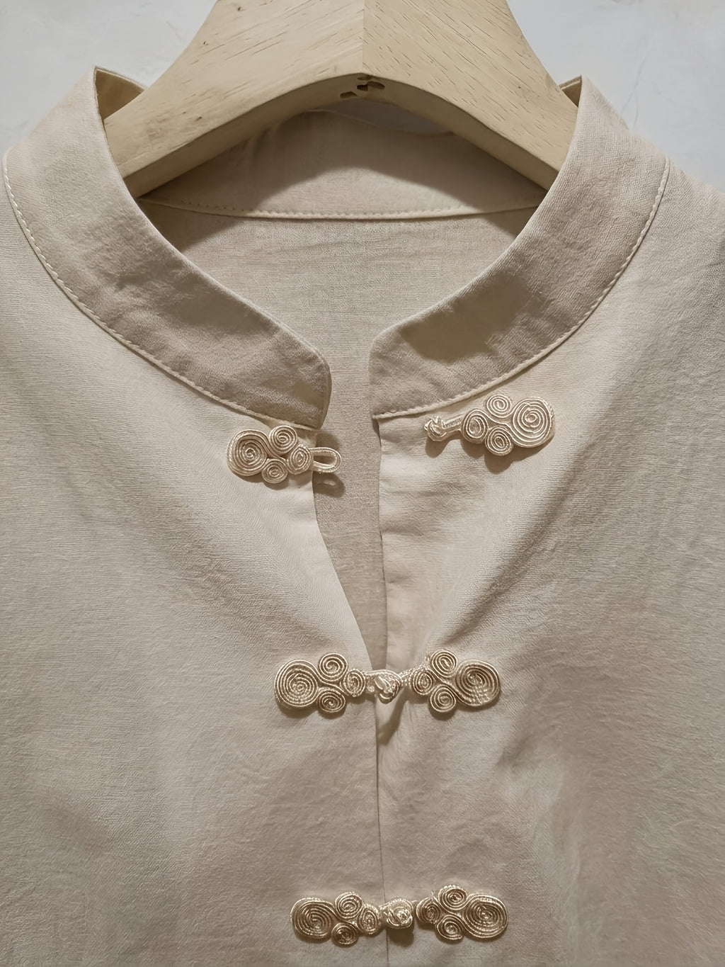 Chinese Style Buttons, Pure Shirts, 2026 Autumn New - Khaki