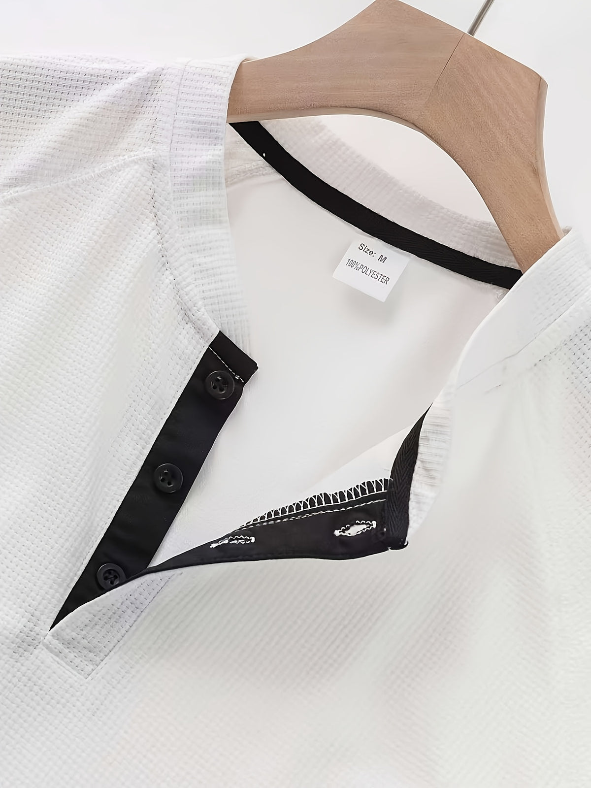 3-Pc Value Men'S Henley Shirt Short Sleeve Waffle Knit Breathable Stand Collar Polo Shirt Raglan Slim Fit Summer Sports Commute Versatile Top - White+Army Green+Black