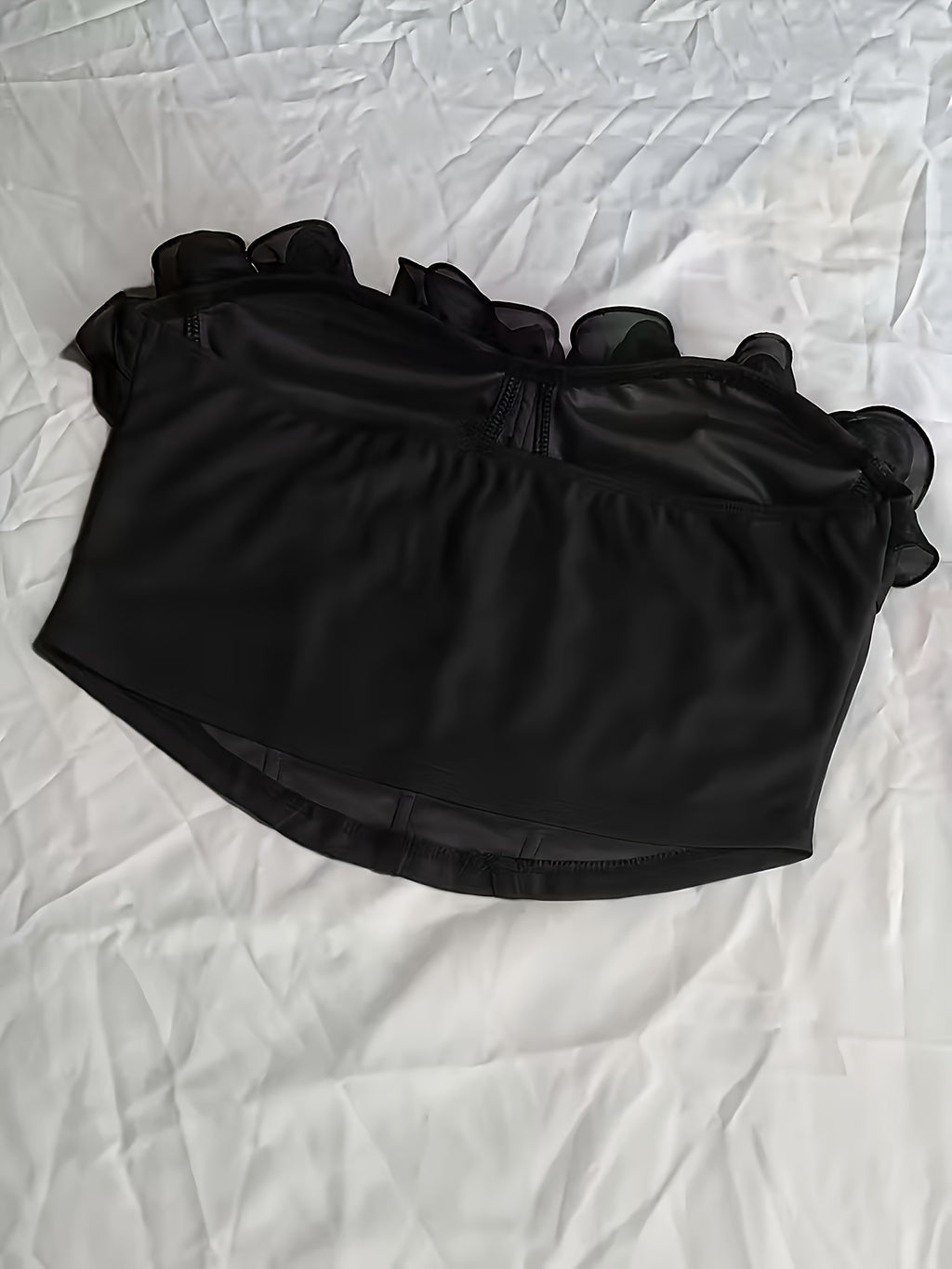 Women's Fashion Strapless Crop Top Beach Sexy Backless Sleeveless Top - Black