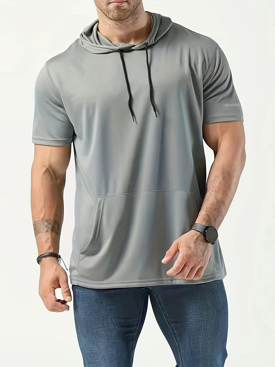 Men's Short-Sleeve Hoodie - Grey