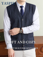 Men'S Fall Winter Knit Cardigan Vest with Pockets, Old Money Style, Soft Warm Cold-Resistant, Ideal for Daily Casual, Outdoor Activities & Casual Layering, Perfect Gift for Father And Husband - Medium Gray