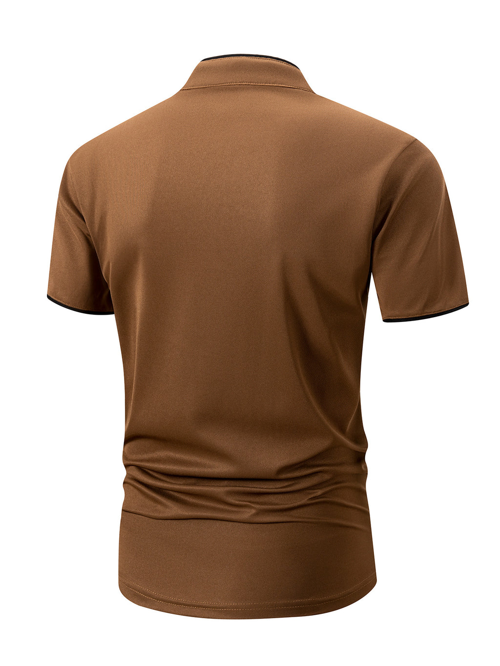 2-Pc Men'S Summer Short-Sleeve Polo Shirts, Multi-Pc T-Shirts Knit Breathable Quick-Dry, Solid Color Regular Fit Anti-Pilling, Polo Collar with Buttons, Outdoor Sports Golf - Black+Brown