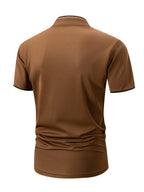 2-Pc Men'S Summer Short-Sleeve Polo Shirts, Multi-Pc T-Shirts Knit Breathable Quick-Dry, Solid Color Regular Fit Anti-Pilling, Polo Collar with Buttons, Outdoor Sports Golf - Black+Brown