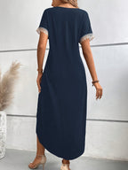 Fashion Elegant Long T-Shirt For Women - Navy Color