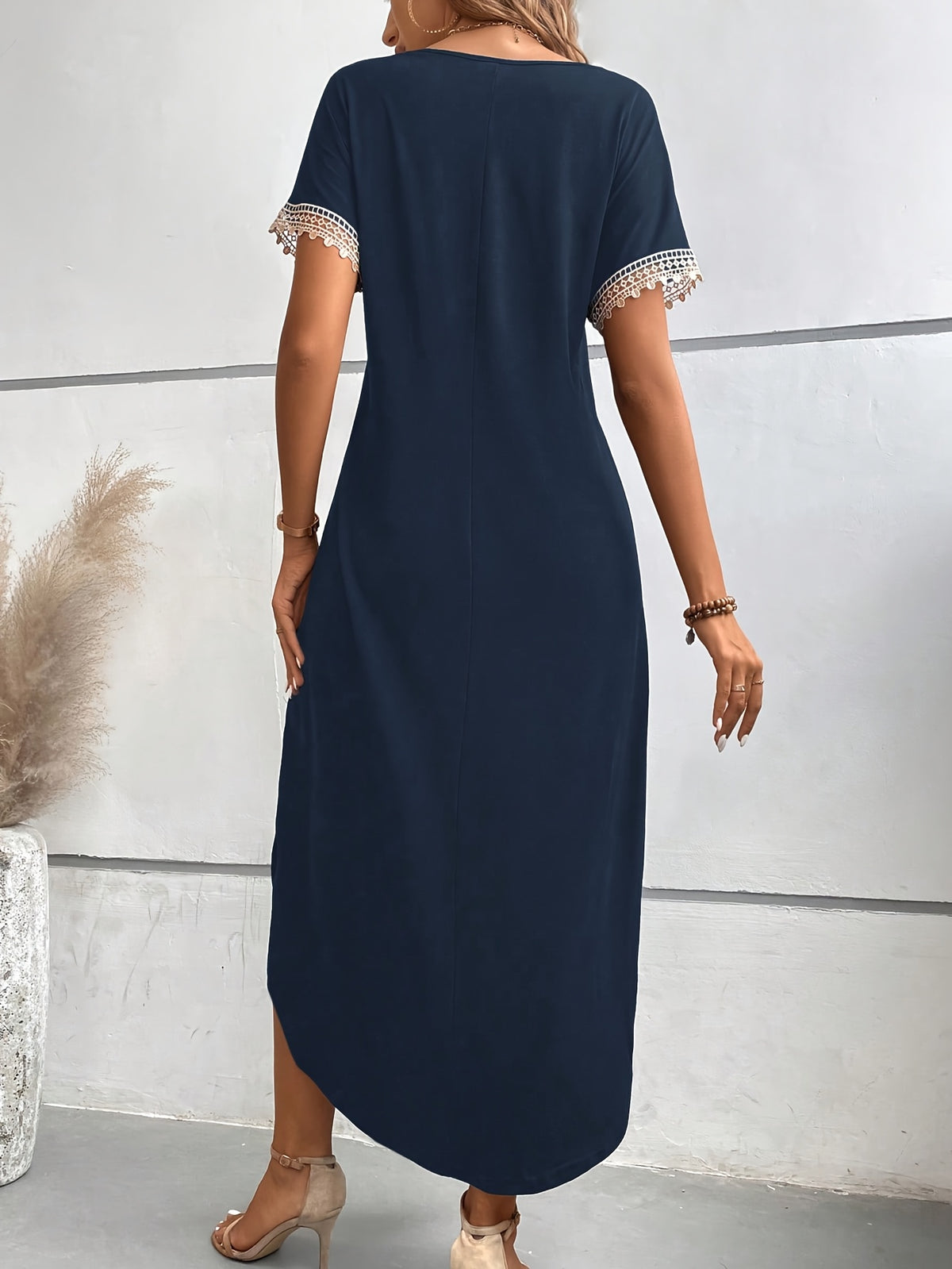 Fashion Elegant Long T-Shirt For Women - Navy Color