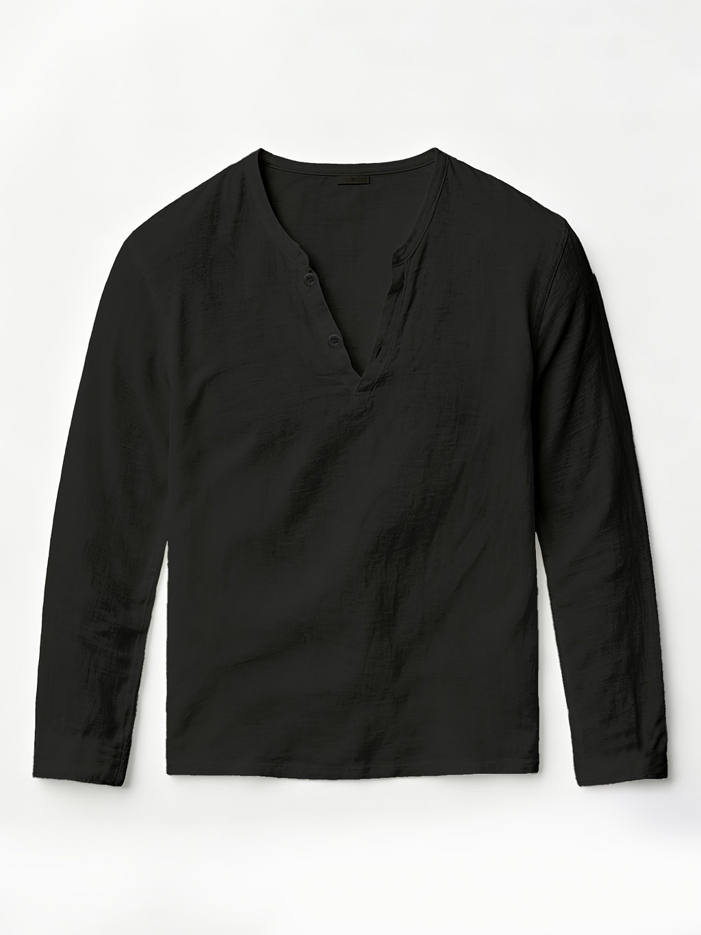 Men'S Linen Long-Sleeve 3pcs, Breathable Henley Neck Loose Fit T-Shirts for Spring And Autumn, Versatile for Business Casual, Commuting, And Lounging. (Box And Props for Display Solely) - White+black+sky Blue