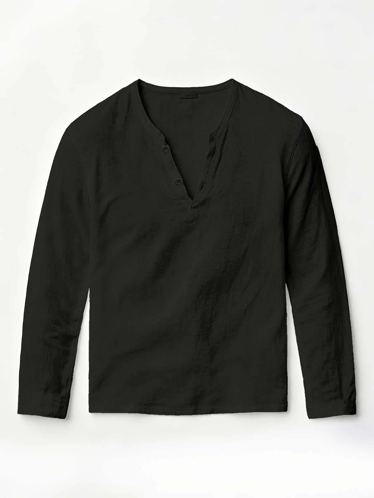 Men'S Linen Long-Sleeve 3pcs, Breathable Henley Neck Loose Fit T-Shirts for Spring And Autumn, Versatile for Business Casual, Commuting, And Lounging. (Box And Props for Display Solely) - White+black+sky Blue