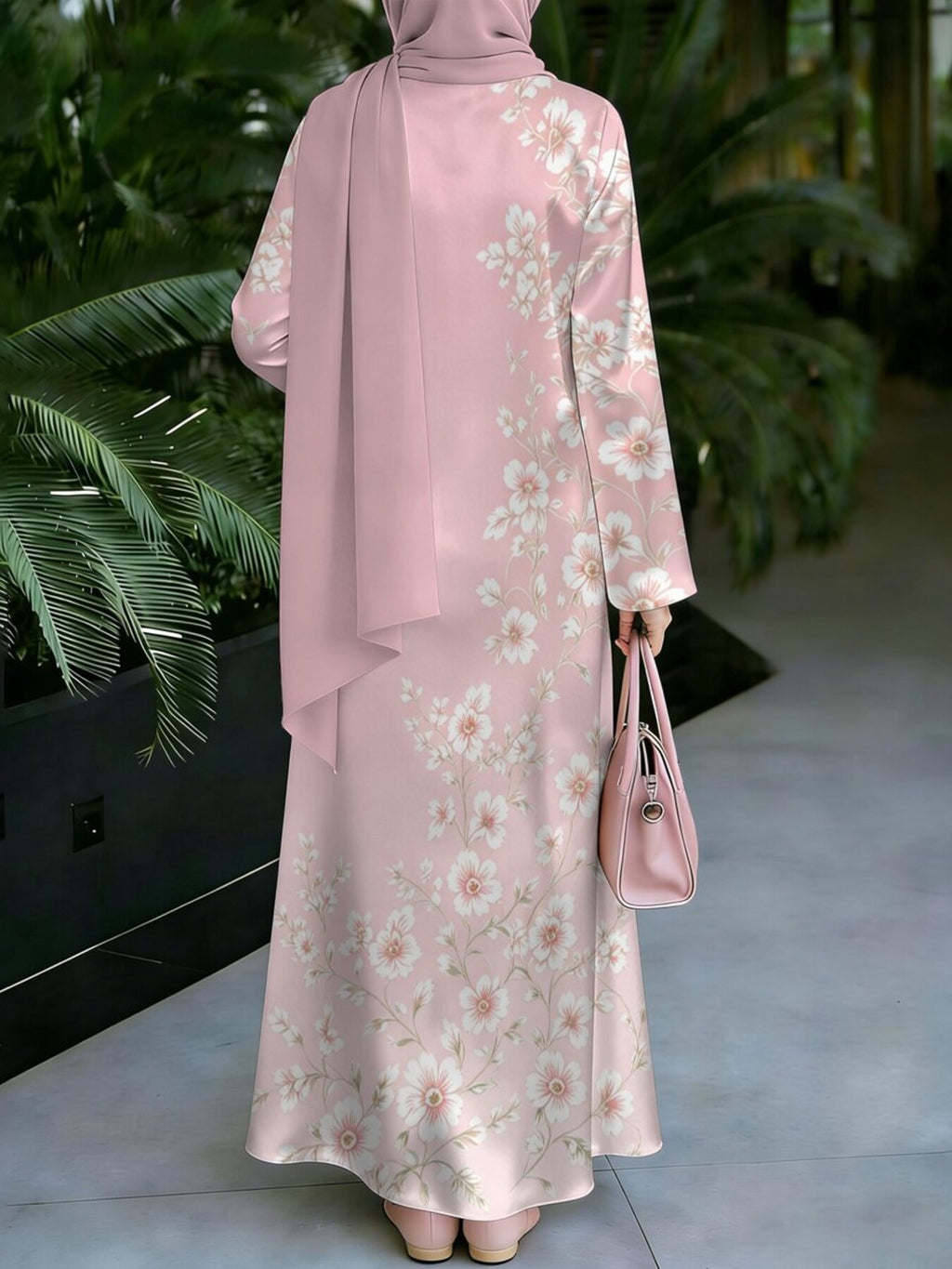 New 2026 Special Edition, Muslim Thobe Style, Muslim Women's Long Dress, Middle Eastern Traditional Cultural Attire, Suitable for Malaysian Women, Middle Eastern Women's Fashion Vintage Art Style, Comfortable and Breathable Digital Print Fabric - Mixed colors