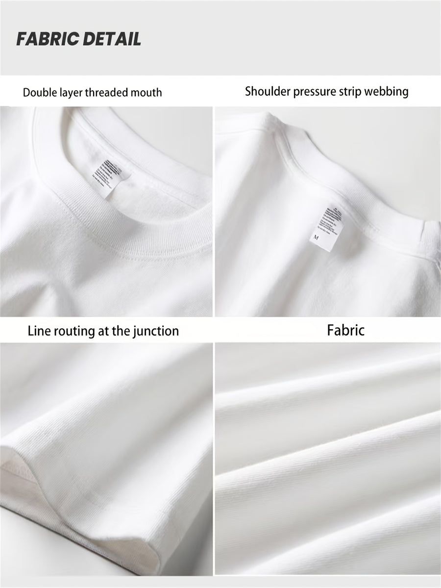 [Set of 2]Heavy-weight, Pure Cotton, Trendy Print, Sleeveless T-shirt for Men. Summer New Style, Casual, Relaxed Fit, Versatile, Can Be Worn as a Vest or Backless Top. - White+White