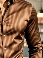 Vintage Money Suit Men'S Pinstripe Shirt - Navy Style, Button-Up Collar Suitable for Business, Office, And Casual Wear, Machine Washable - Shirt with Vertical Stripes, Regular Fit, Long Sleeve, Button-Up Shirt - Mixed Color 1
