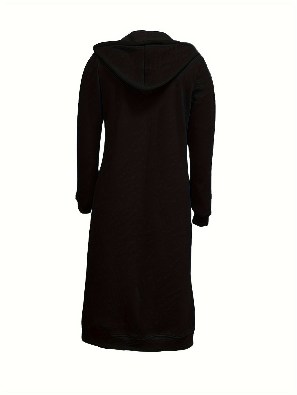 2022 Western Autumn Winter Cross-Border New Women'S Clothing Loose Zipper Long Cardigan Coat - Black