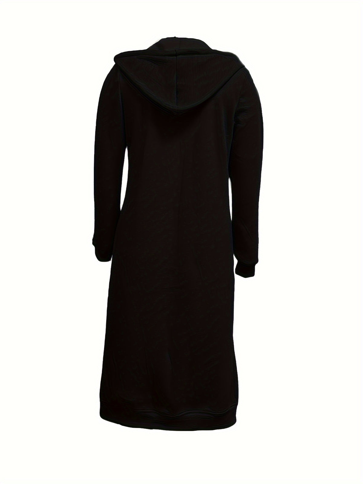 2022 Western Autumn Winter Cross-Border New Women'S Clothing Loose Zipper Long Cardigan Coat - Black