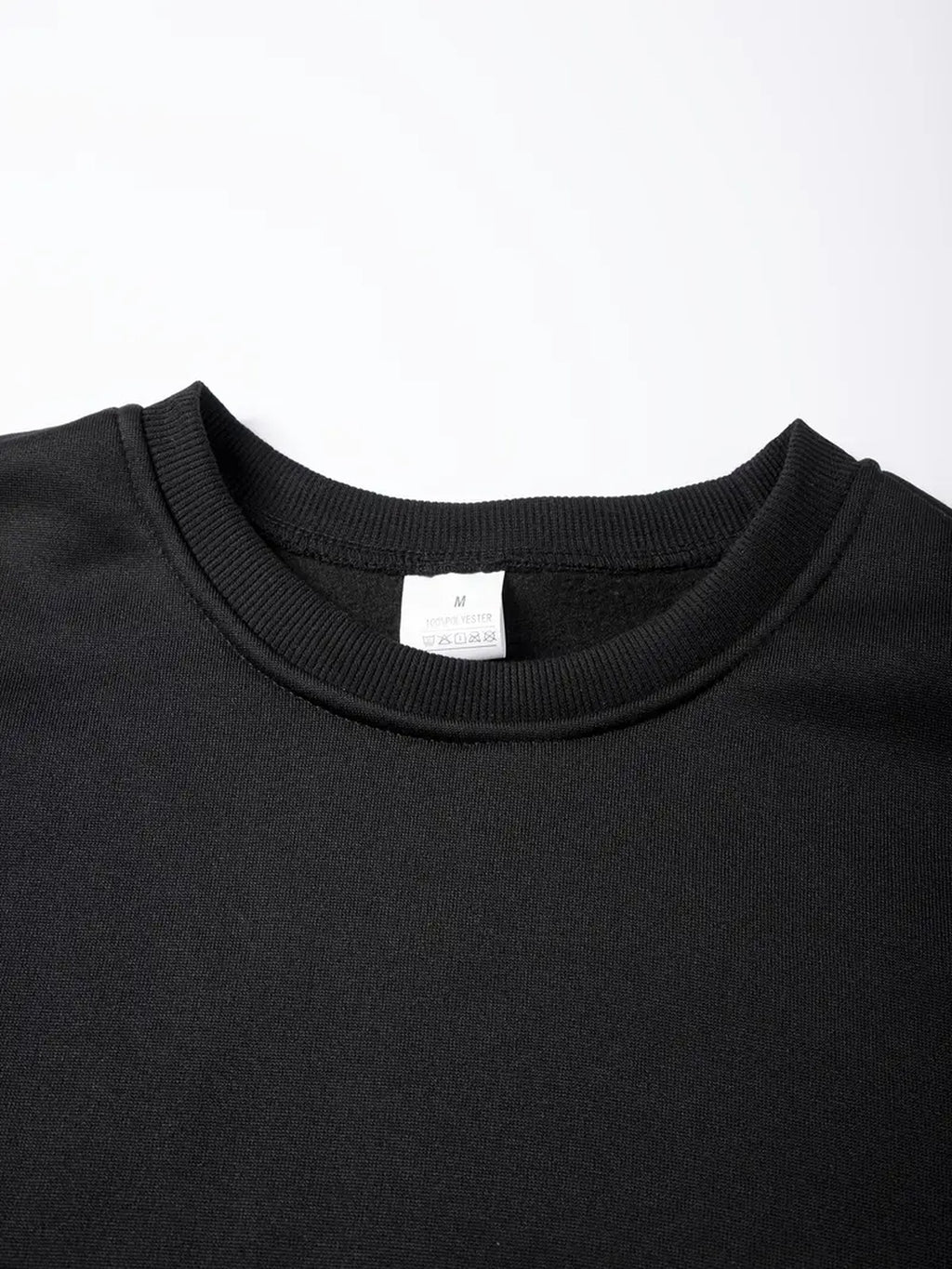 Autumn Winter Men'S Thickened Fleece Round Neck Sweatshirt JEEP Letter Print Loose Long Sleeve Pullover 4 Colors Available Soft Skin-Friendly Daily Commute Inner Outerwear All-Match Warm Casual Base Layer Top - Black A