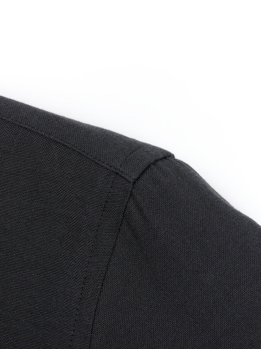 Men'S 60% Long Sleeve Solid Casual Sturdy Oxford Shirt - Black