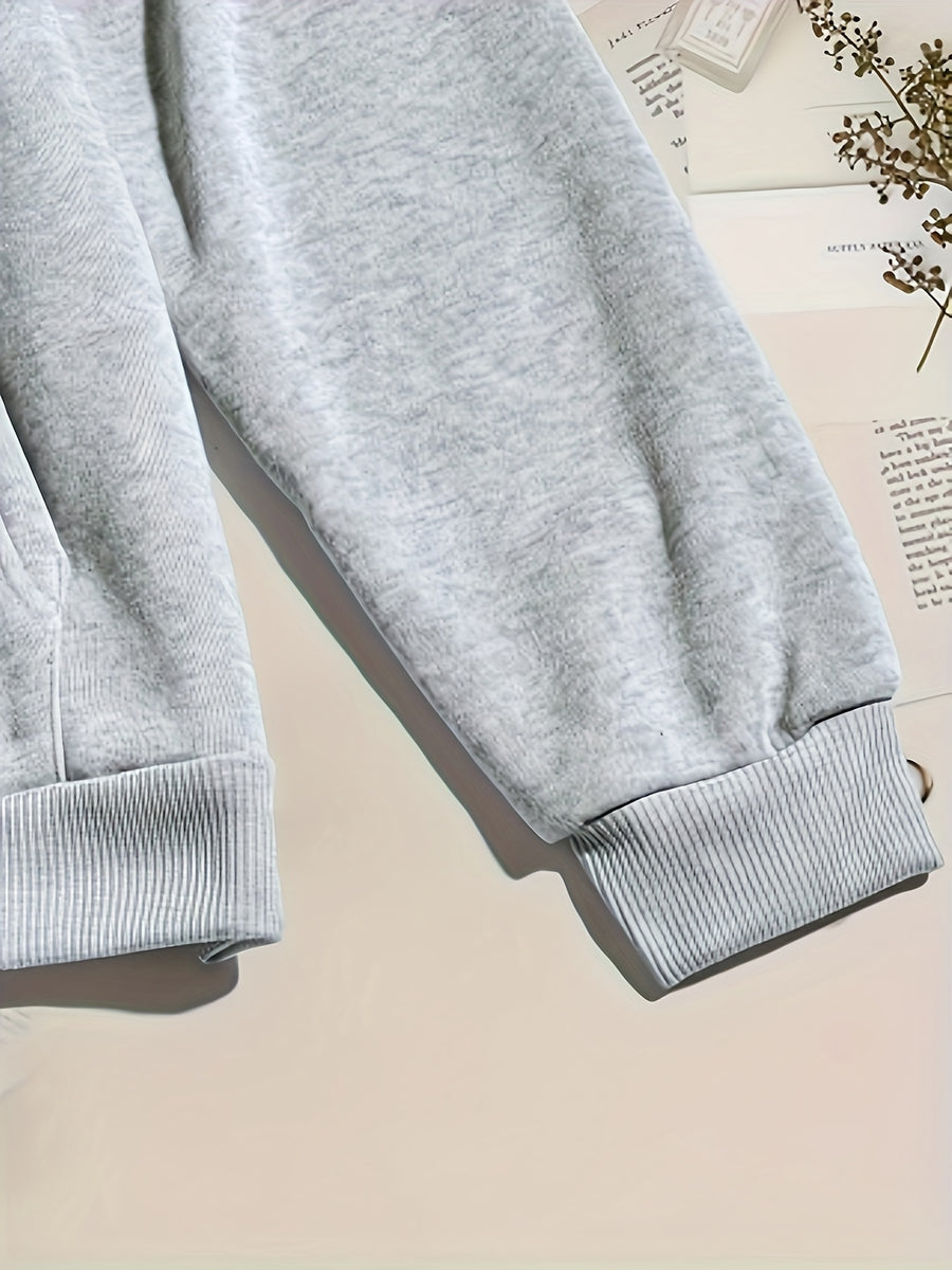 Women'S Casual Sketch Hoodie - Grey