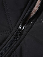 New Autumn/Winter Men's Diamond Stitch Hooded Padded Coat, Plush -Lined Thickened Outerwear, Outdoor Hiking Cold-Proof Warm Windproof Zipper Pocket Padded Coat - Black