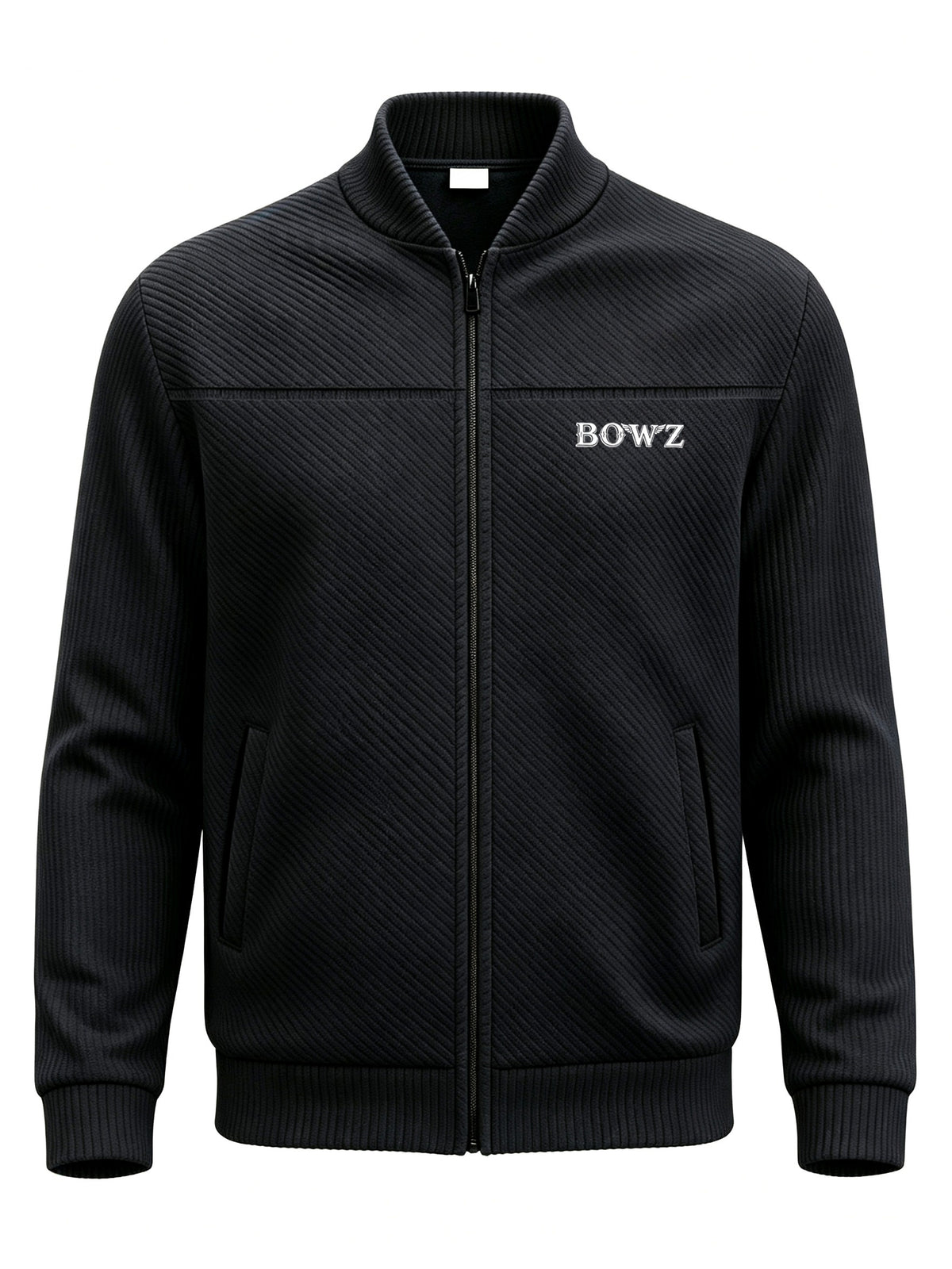 Men's New Spring/Autumn Baseball Collar Jacket, Fashionable Business Casual Outerwear, Versatile Long-Sleeve Jacket, Suitable for Office Workers and White-Collar Men for Casual Outings and Daily Commutes, Comfortable and Stylish Solid Color Jacket - Black