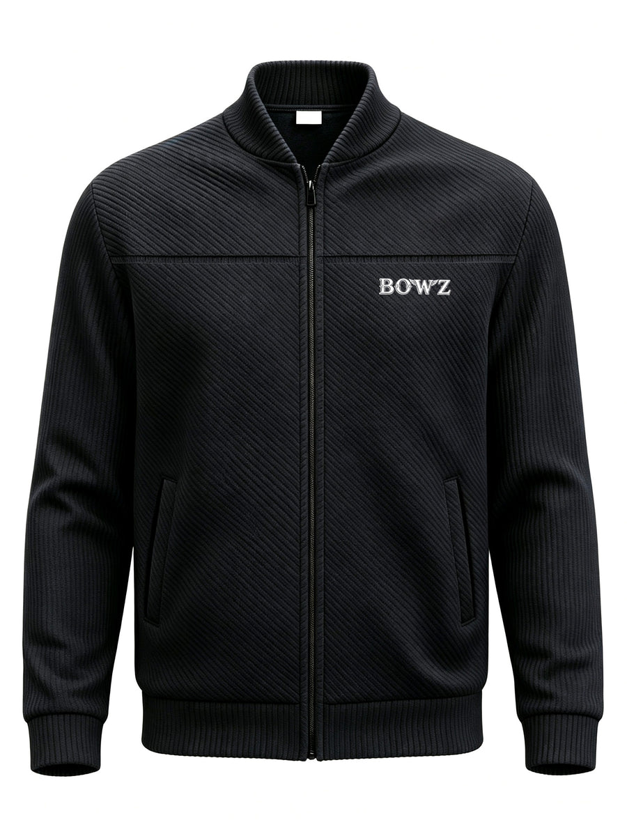 Men's New Spring/Autumn Baseball Collar Jacket, Fashionable Business Casual Outerwear, Versatile Long-Sleeve Jacket, Suitable for Office Workers and White-Collar Men for Casual Outings and Daily Commutes, Comfortable and Stylish Solid Color Jacket - Black
