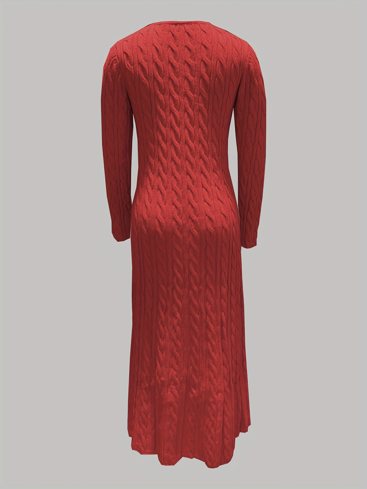Autumn/Winter Fashionable, Elegant, Casual, and Commuter-Style French-Style Women's Dress, New Fabric Maxi Dress with High-End Color Tones and Textures - Red