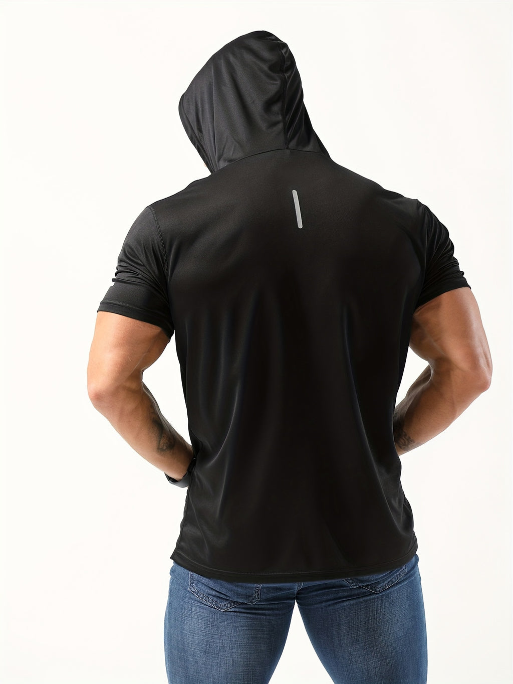 Men's Short-Sleeve Hoodie - Black