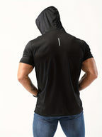 Men's Short-Sleeve Hoodie - Black