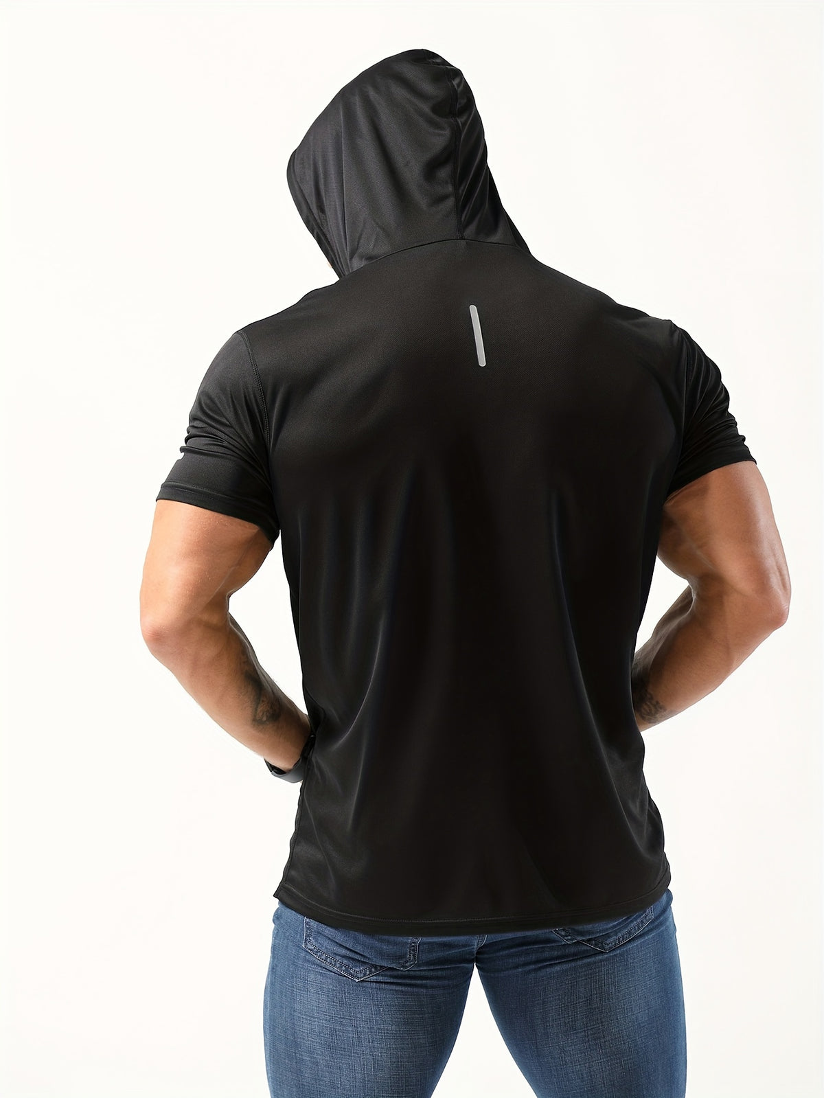 Men's Short-Sleeve Hoodie - Black