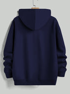 Men'S Yellow Hoodie with "And We'll Love You" Print - Cozy Fleece-Lined Pullover with Kangaroo Pocket, Casual Drawstring Hooded Sweatshirt for Spring & Fall, Comfortable Clothing | Relaxed Fit Hoodie | Fleece Lined Hoodie - Navy Color