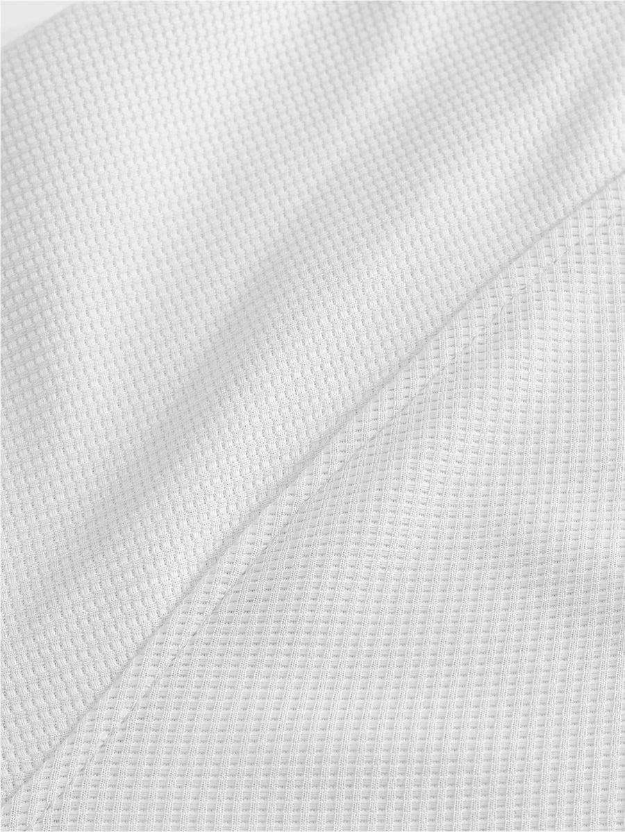 Men's 3pcs Raglan Henley Collar Waffle Long Sleeve Shirt, Soft High-Stretch Breathable Textured Polo, for Beach Vacation, Daily Outdoor Wear, Loose Fit, Multi-Color, Street Style, Half-Button Placket - White + Blue + Green