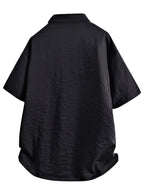 Men's Casual Summer Short-sleeve Shirt, Trendy and Stylish Loose Fit, Versatile Sport and Outdoor Shirt, Lightweight Breathable Cool Men's Shirt for Summer - Black