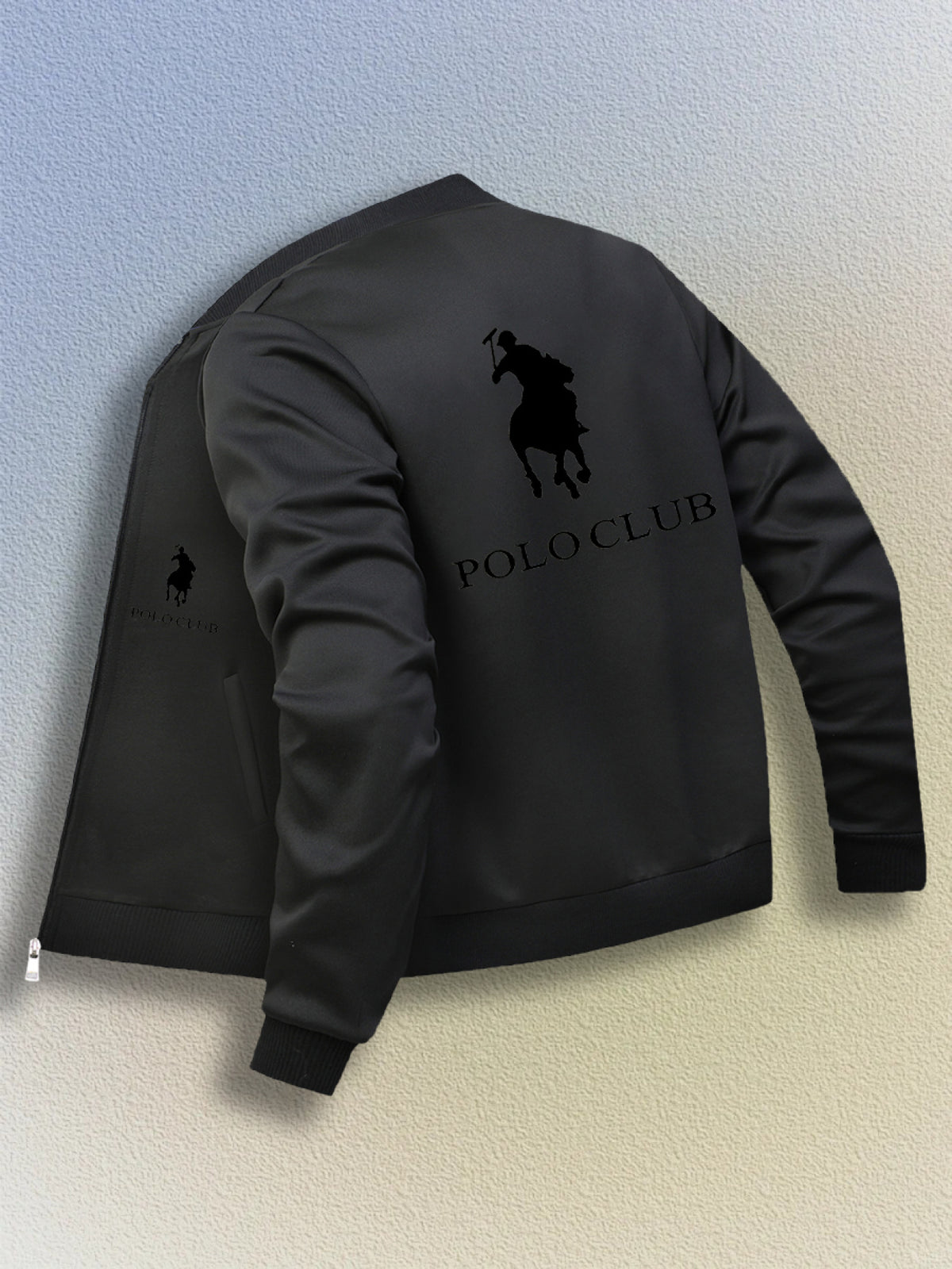 2025 Women's New Casual Sport Jacket, Popular Print Design with Double Print on Front and Back, Baseball Collar, Pockets, Comfortable Breathable Stretch Fabric, Fitted Hem and Cuffs - Black