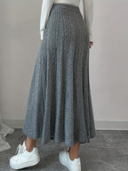 Women'S Autumn and Winter Casual Solid Color Mini Skirt - Grey
