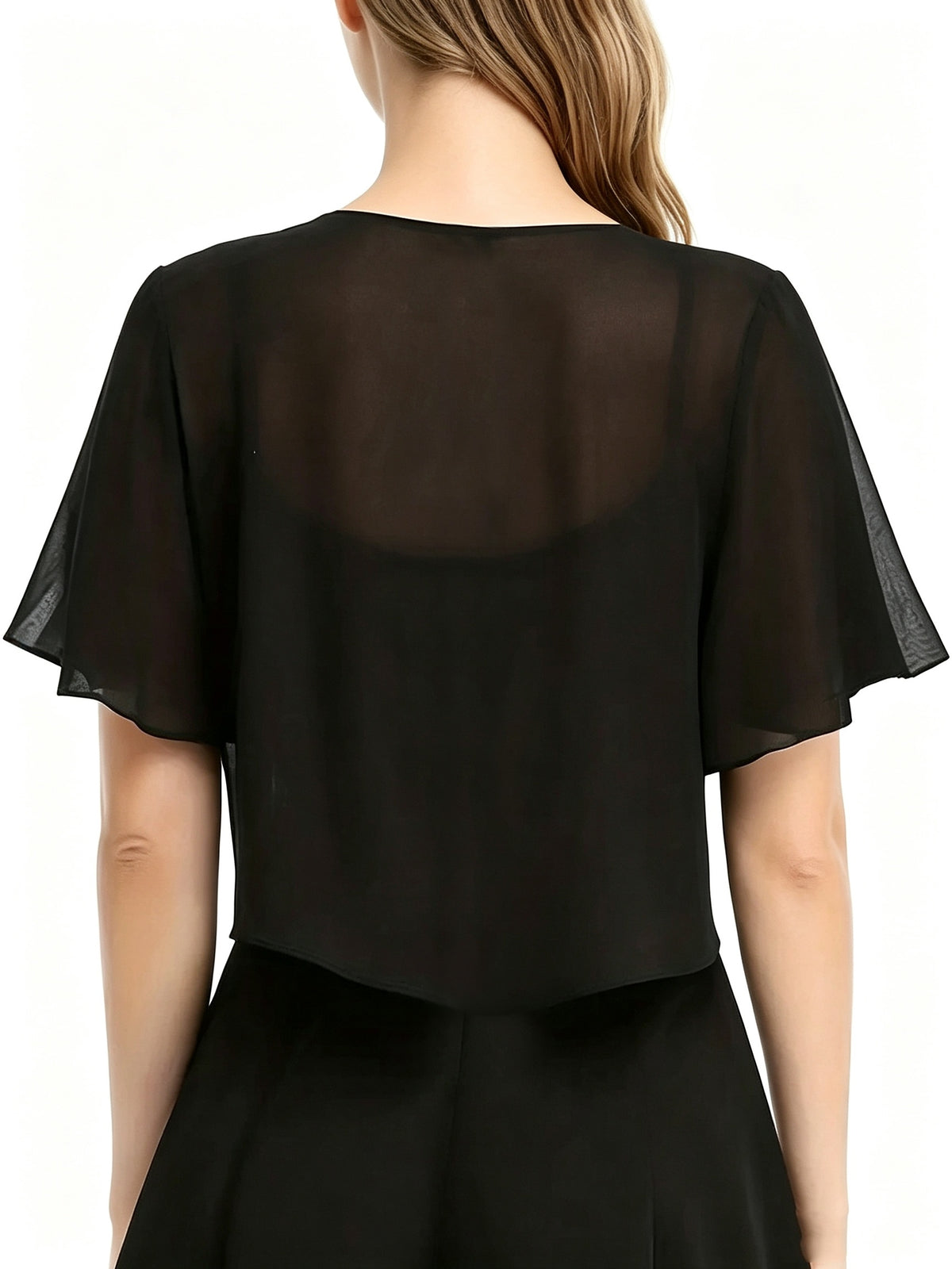 Women's Solid Color Short Sleeve Shirt Cardigan, Lightweight Breathable Cover-Up, for Beach Vacation Commute Dating Home Casual, Classic Versatile Style, Suitable for Various Occasions - Black