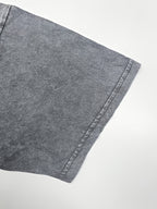 Men'S Striped, Perforated Letter Print T-Shirt, Washed And Distressed High-Street Style Short-Sleeve Top, Suitable for Everyday Casual Wear, Perfect for Holidays, Machine Washable - Light Gray 1