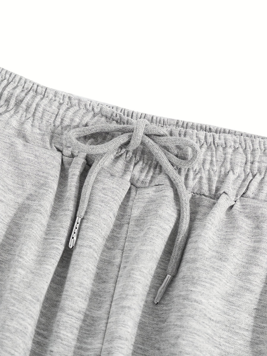 Women'S Sleeveless Hoodie And Long Pants Casual Sports Outfit X6751 - Light Gray