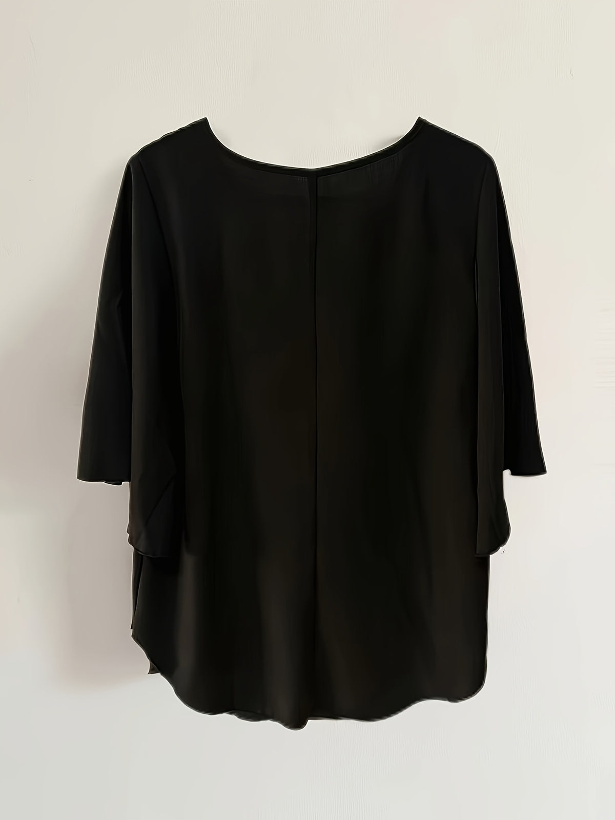 Women's Versatile Solid Color Shirt for Daily Commuting - Black